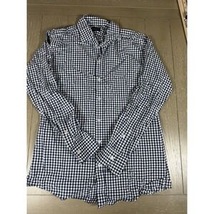 Proper Cloth Shirt Mens Medium Blue Button Up‎ Flannel Prepp 346
